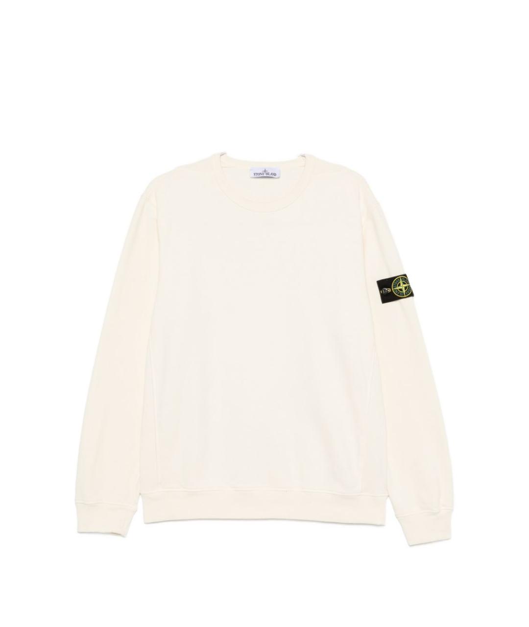 STONE ISLAND Белый хлопковый джемпер / свитер, фото 1