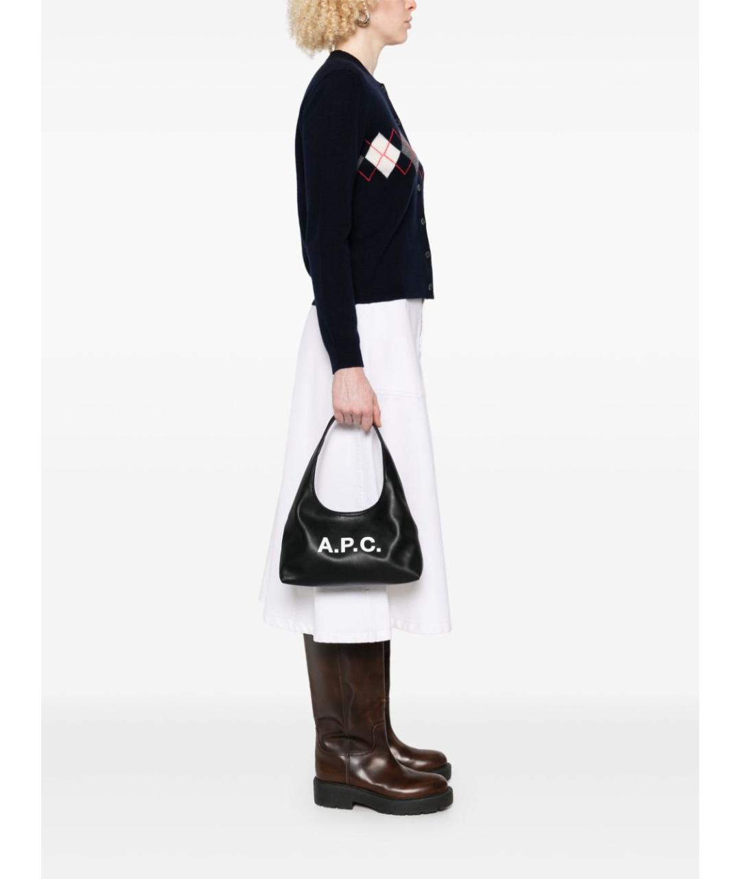 A.P.C. Черная сумка через плечо из искусственной кожи, фото 4