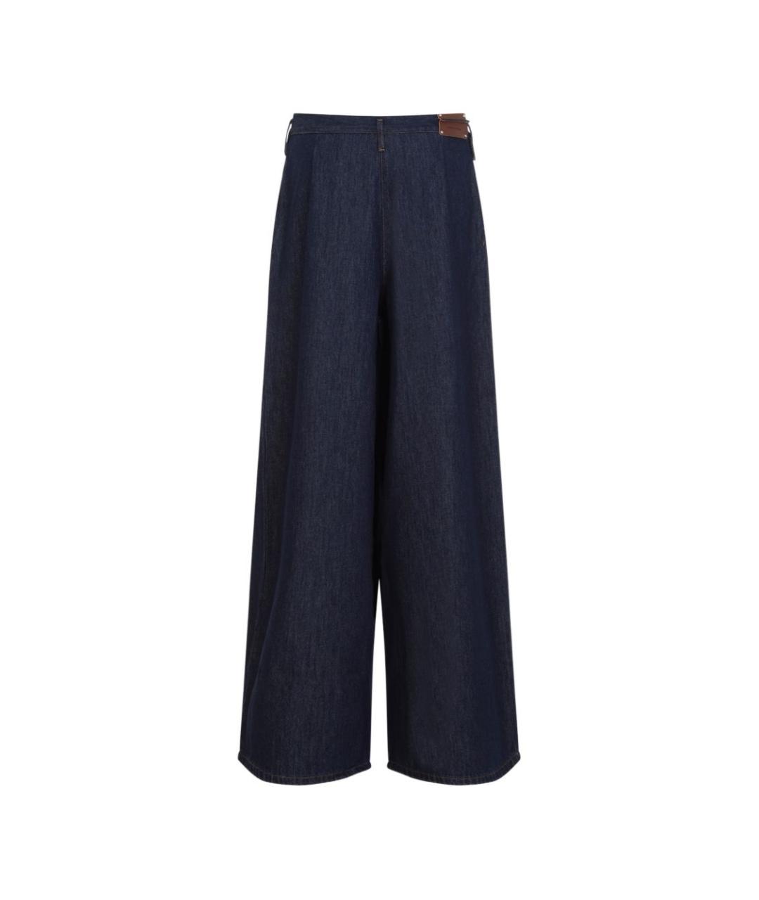 DRIES VAN NOTEN Синие хлопковые прямые брюки, фото 2