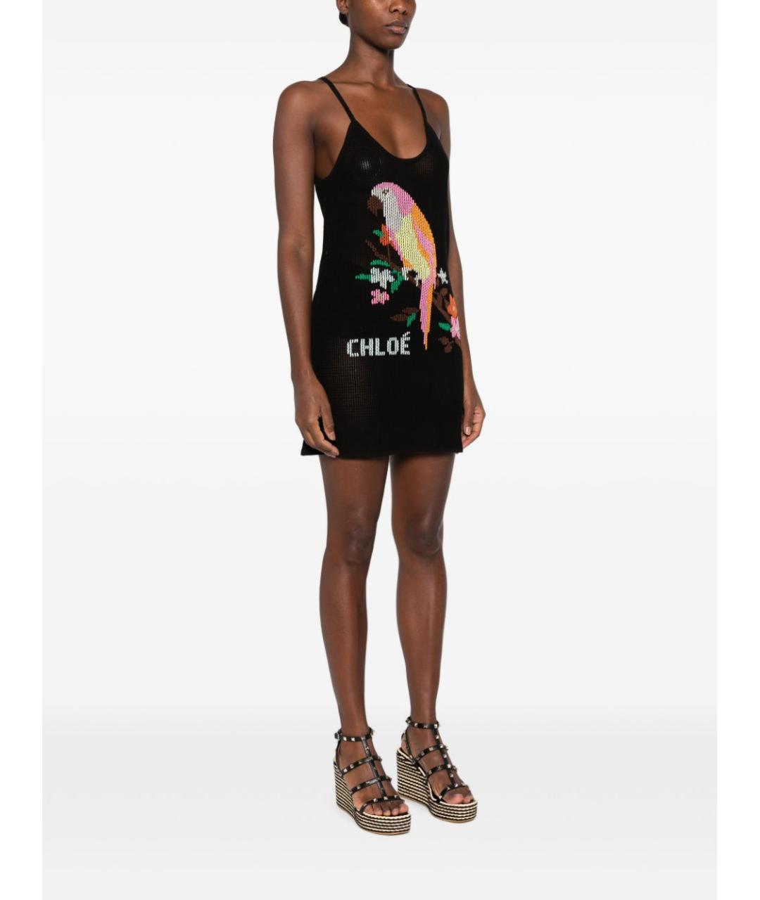 CHLOE Черное хлопковое повседневное платье, фото 2