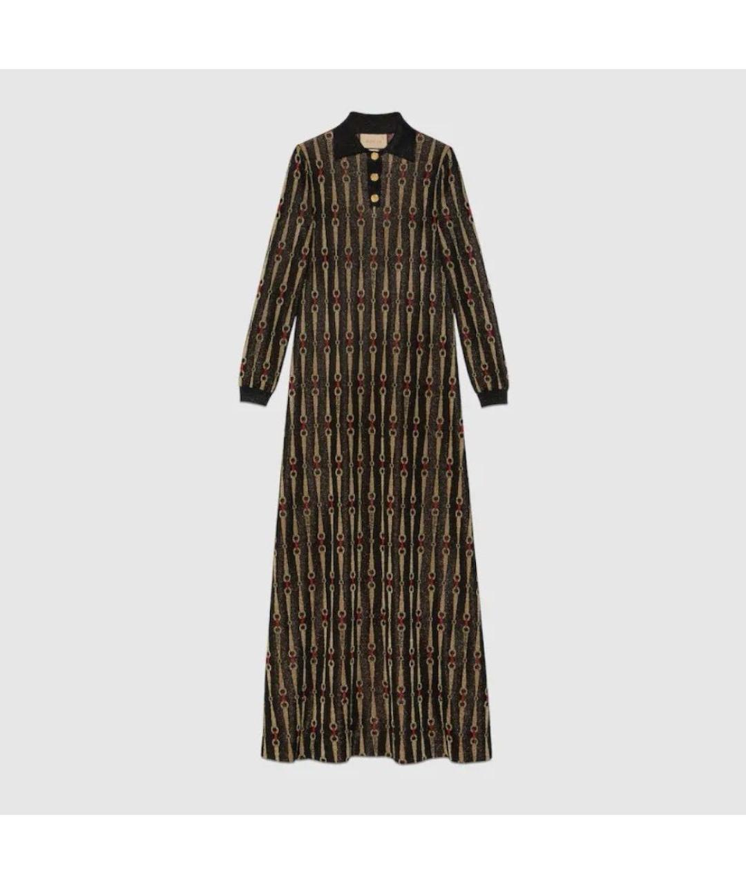 GUCCI Коричневое полиэстеровое вечернее платье, фото 4