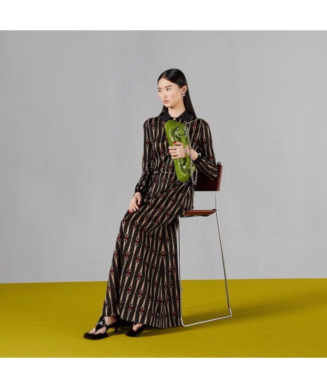 GUCCI Коричневое полиэстеровое вечернее платье, фото 3