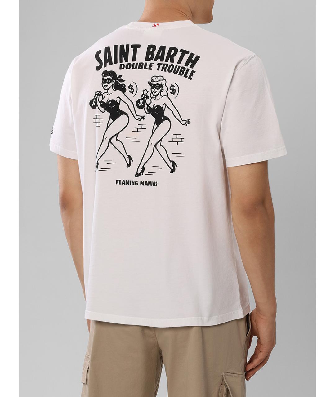 MC2 SAINT BARTH Белая хлопко-эластановая футболка, фото 3