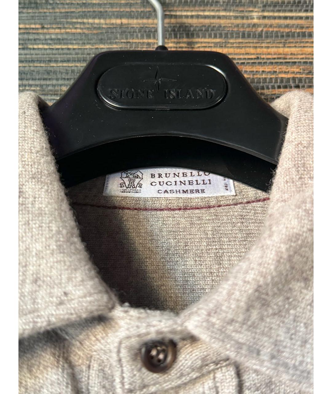 BRUNELLO CUCINELLI Бежевая шерстяная кэжуал рубашка, фото 3