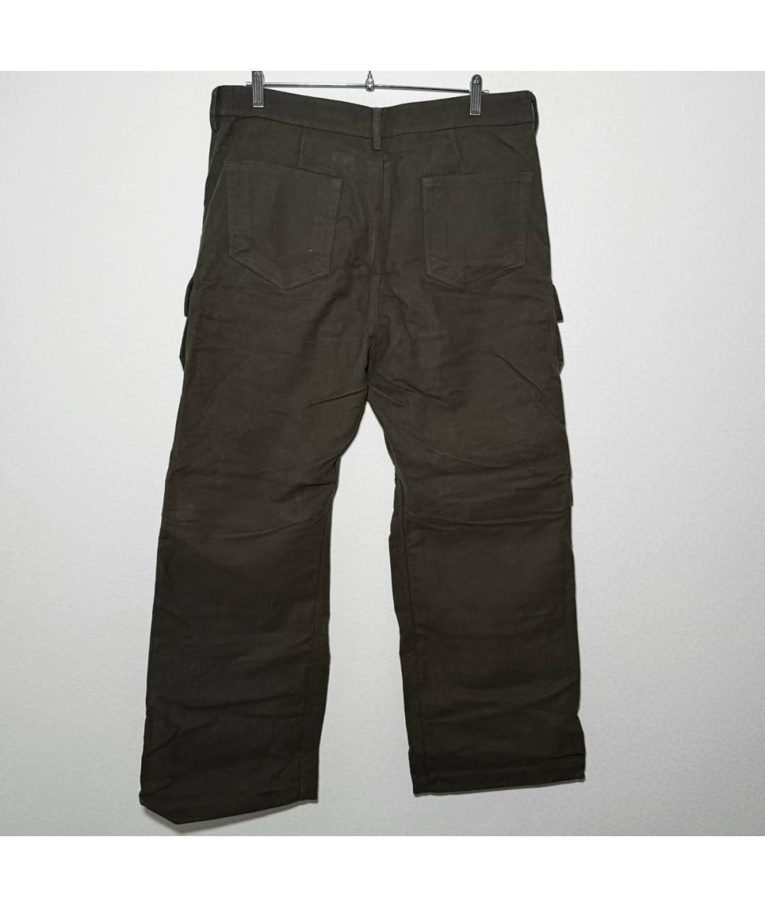 RICK OWENS Хаки хлопковые повседневные брюки, фото 3