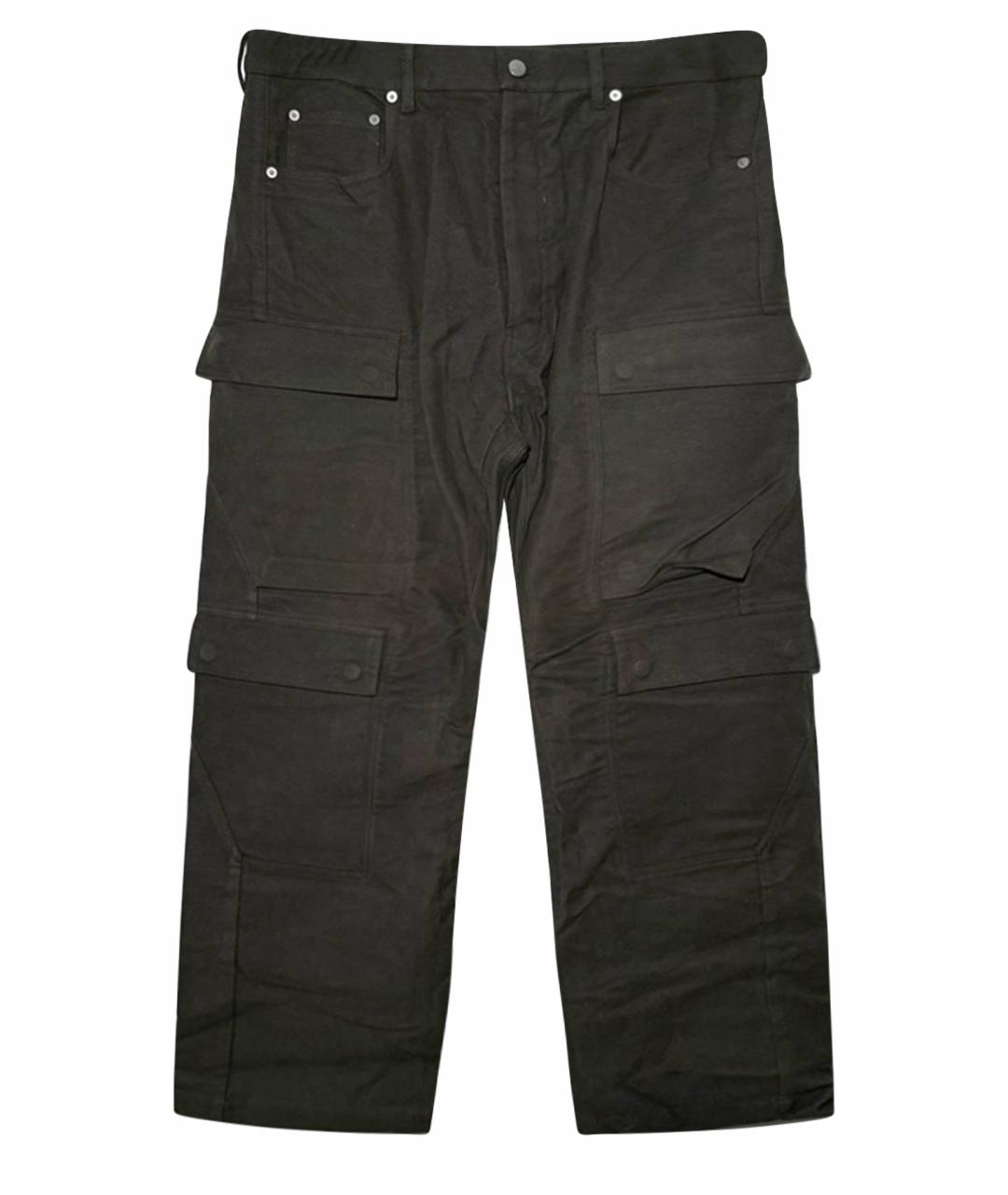 RICK OWENS Хаки хлопковые повседневные брюки, фото 1