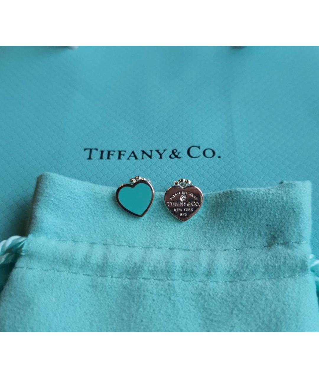 TIFFANY&CO Бирюзовые серебряные серьги, фото 4
