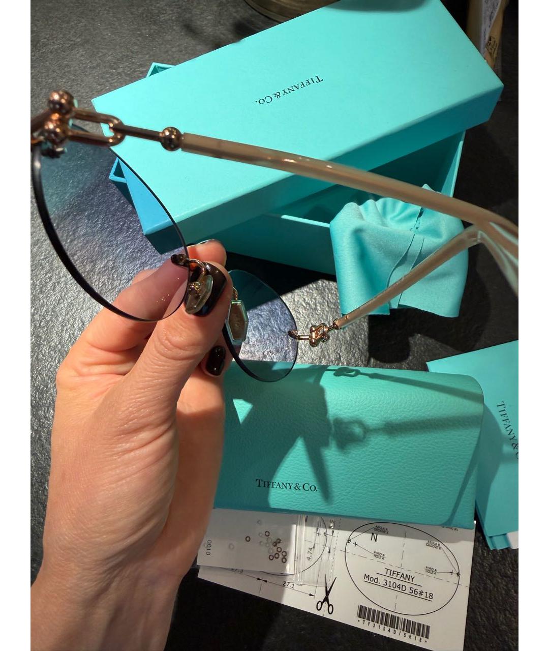 TIFFANY&CO Голубые металлические солнцезащитные очки, фото 3