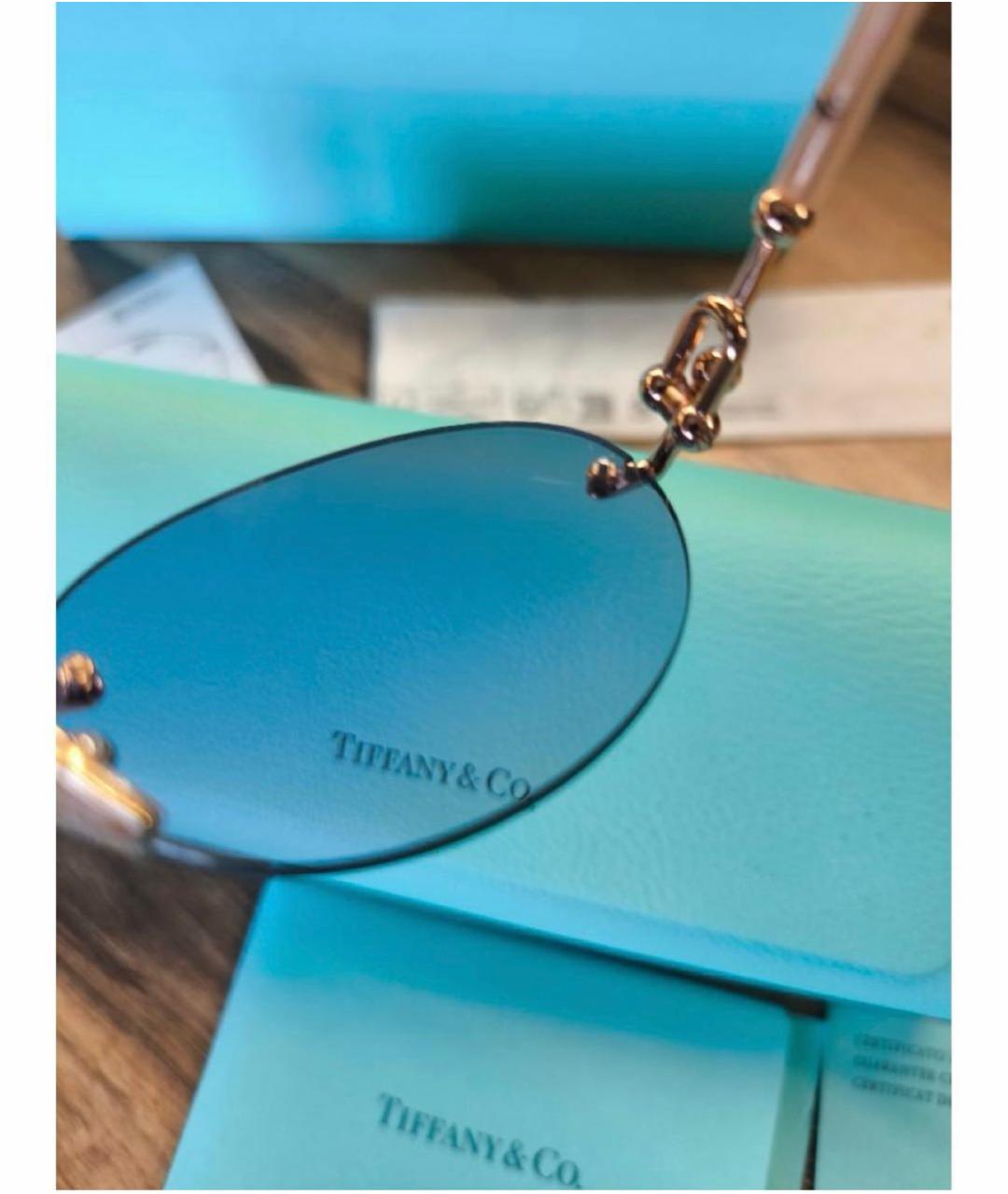 TIFFANY&CO Голубые металлические солнцезащитные очки, фото 8