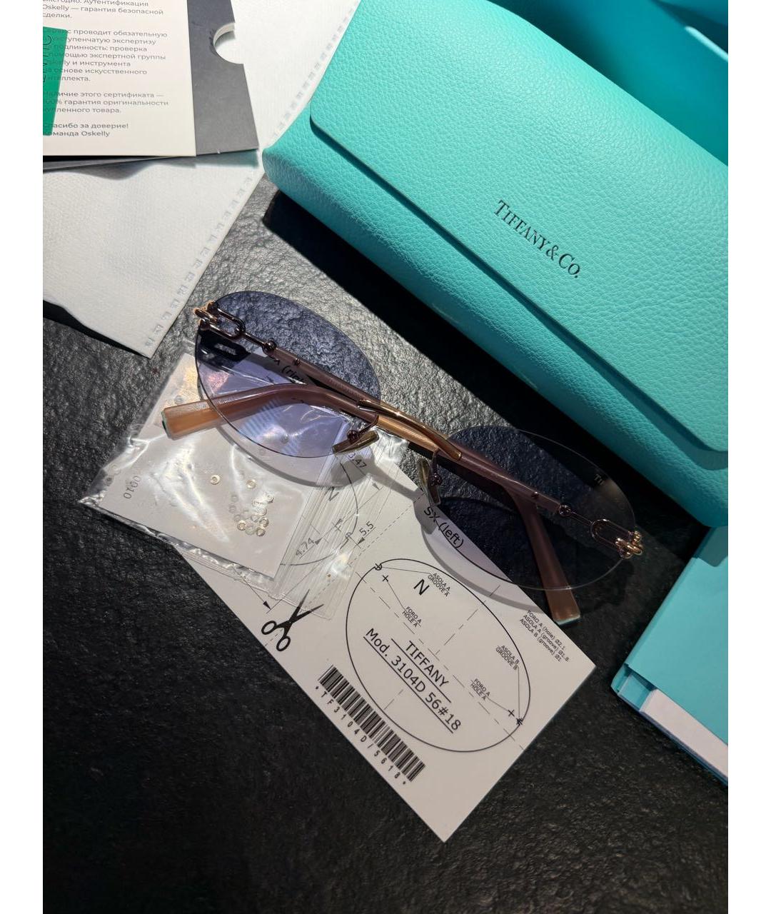 TIFFANY&CO Голубые металлические солнцезащитные очки, фото 7
