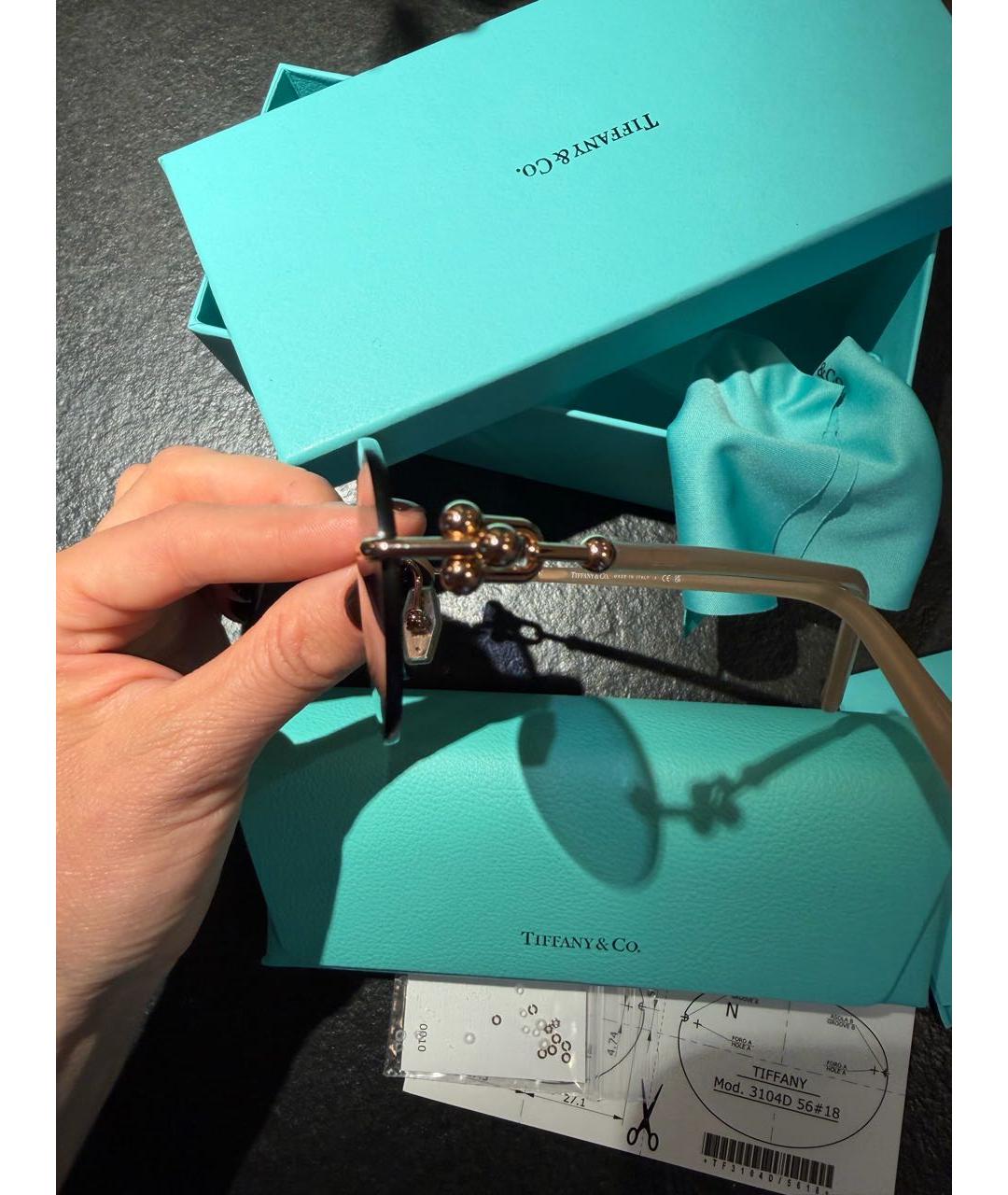 TIFFANY&CO Голубые металлические солнцезащитные очки, фото 2