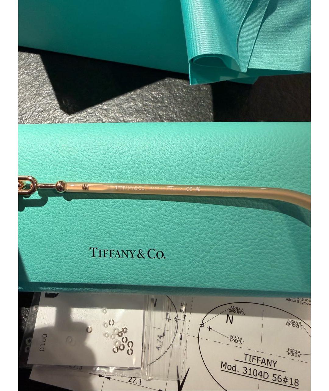 TIFFANY&CO Голубые металлические солнцезащитные очки, фото 4