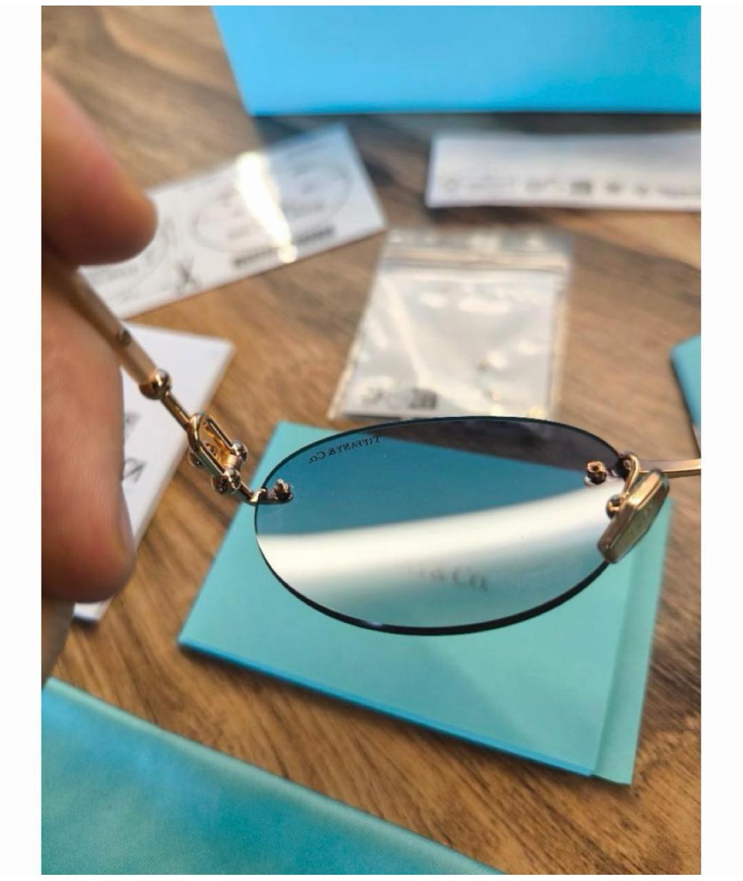 TIFFANY&CO Голубые металлические солнцезащитные очки, фото 6