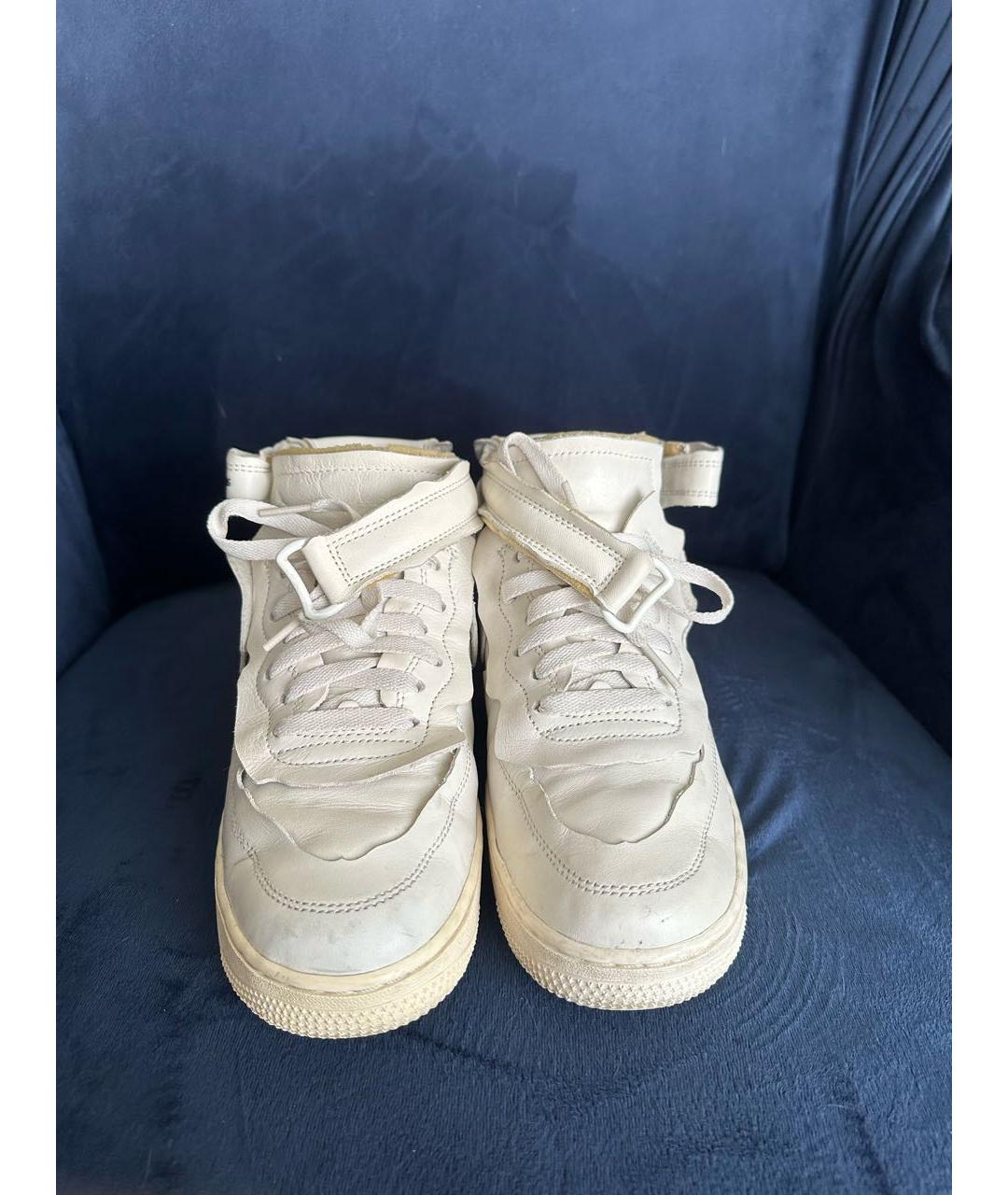 COMME DES GARÇONS Белые кожаные высокие кроссовки / кеды, фото 3