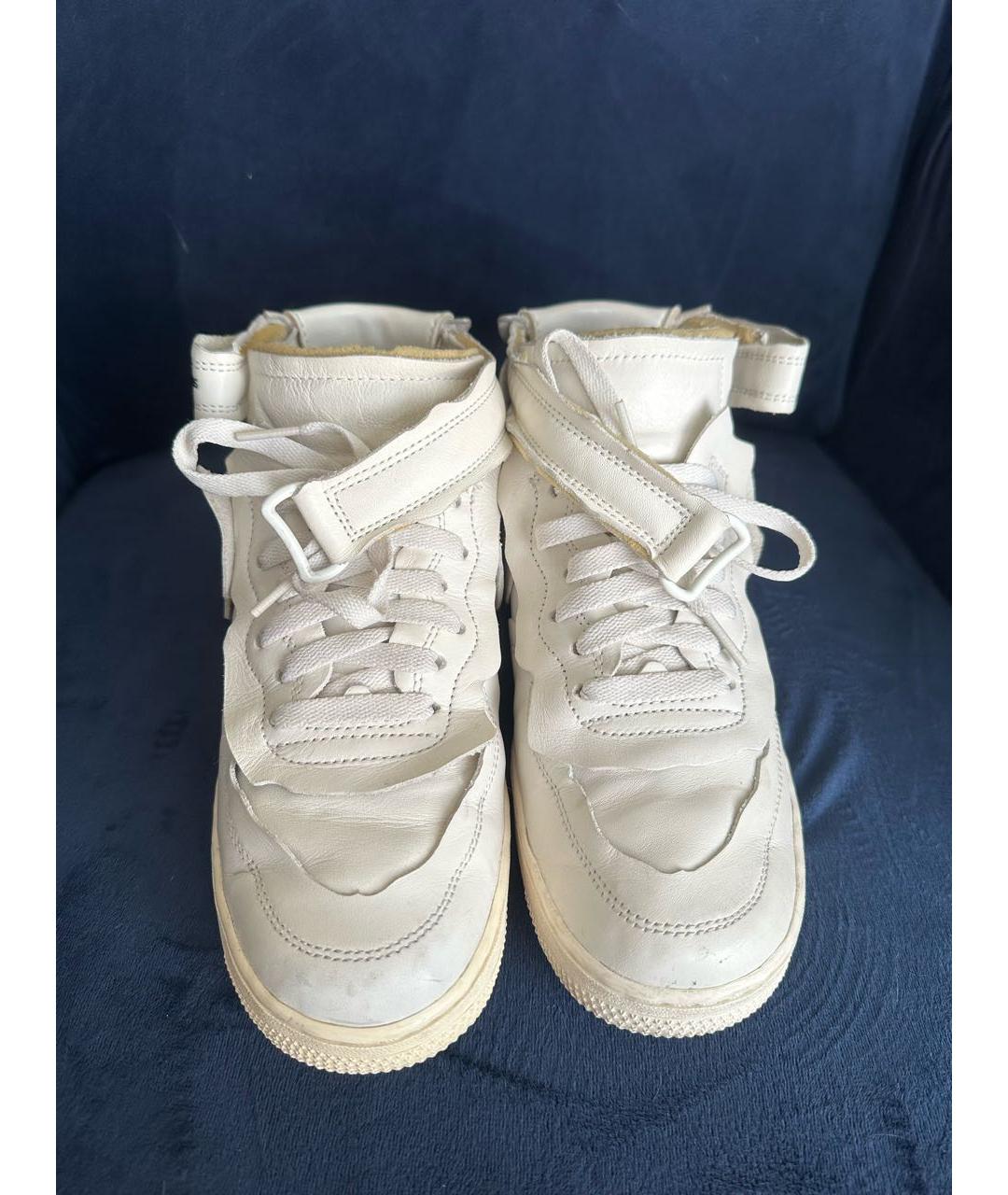 COMME DES GARÇONS Белые кожаные высокие кроссовки / кеды, фото 4