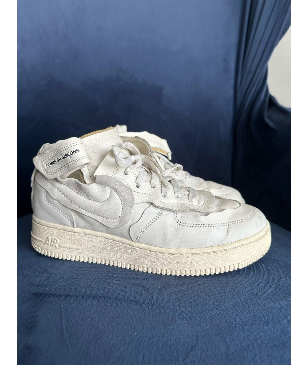 COMME DES GARÇONS Белые кожаные высокие кроссовки / кеды, фото 2