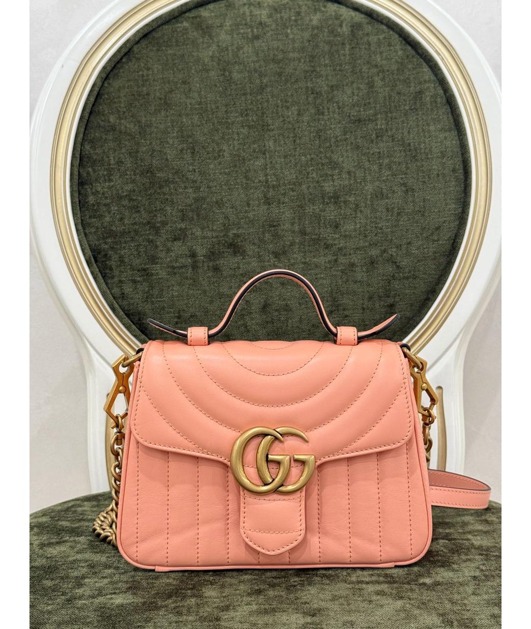 GUCCI Коралловая кожаная поясная сумка, фото 7