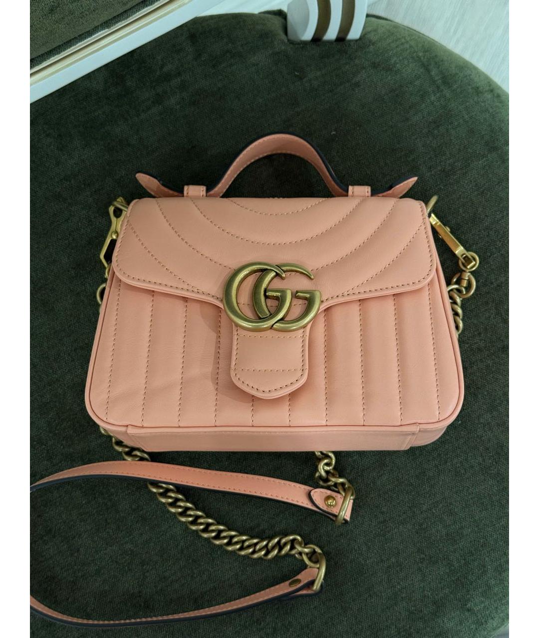 GUCCI Коралловая кожаная поясная сумка, фото 4