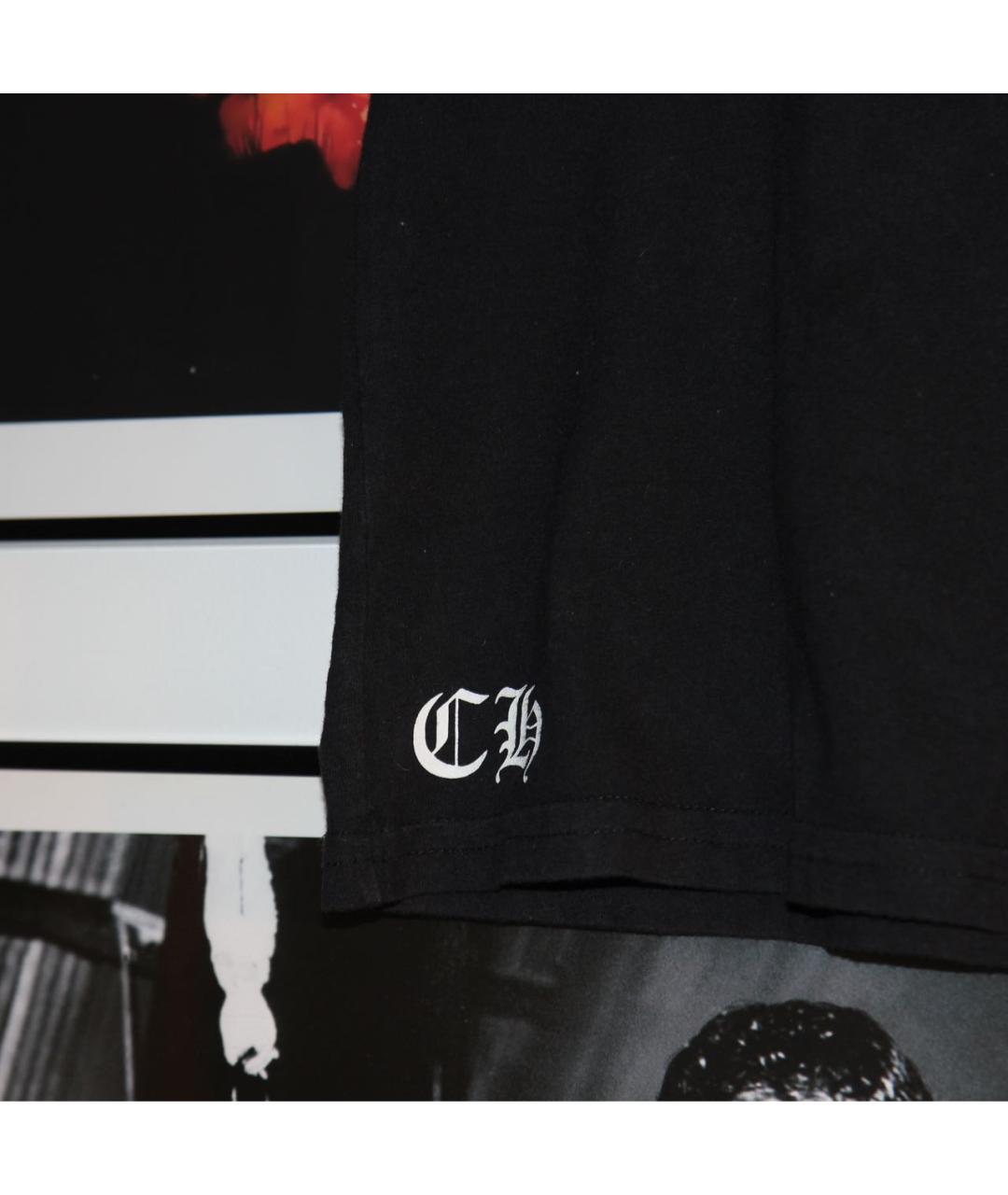 CHROME HEARTS Черная хлопковая футболка, фото 4