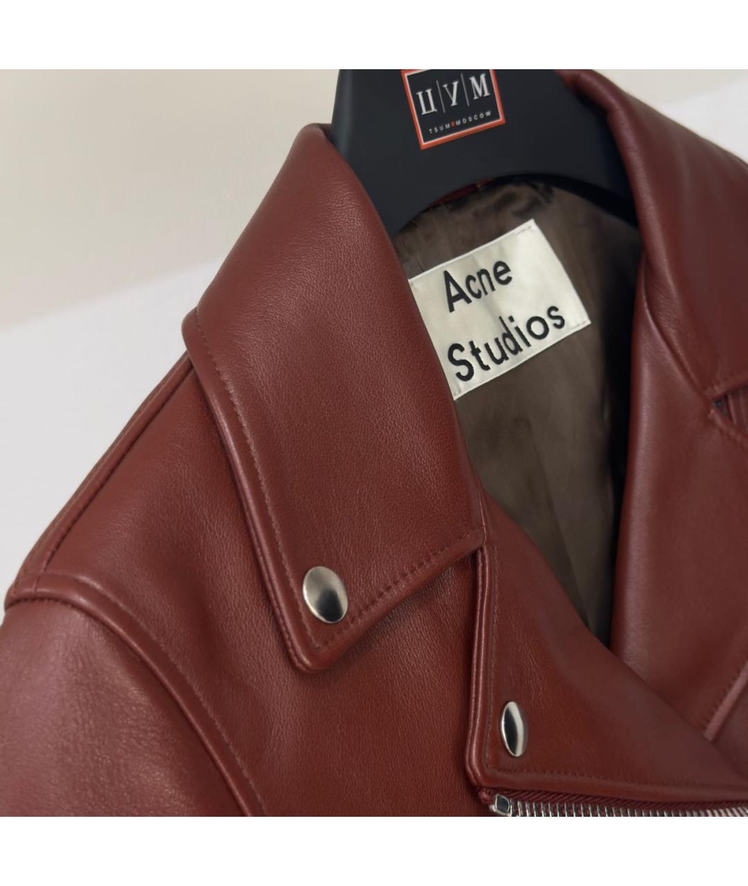 ACNE STUDIOS Бордовая кожаная куртка, фото 7