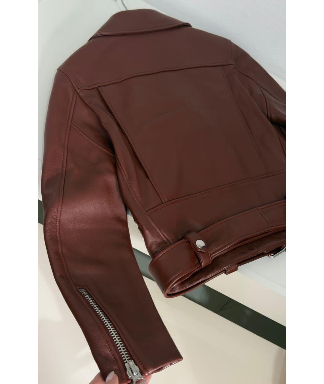 ACNE STUDIOS Бордовая кожаная куртка, фото 8