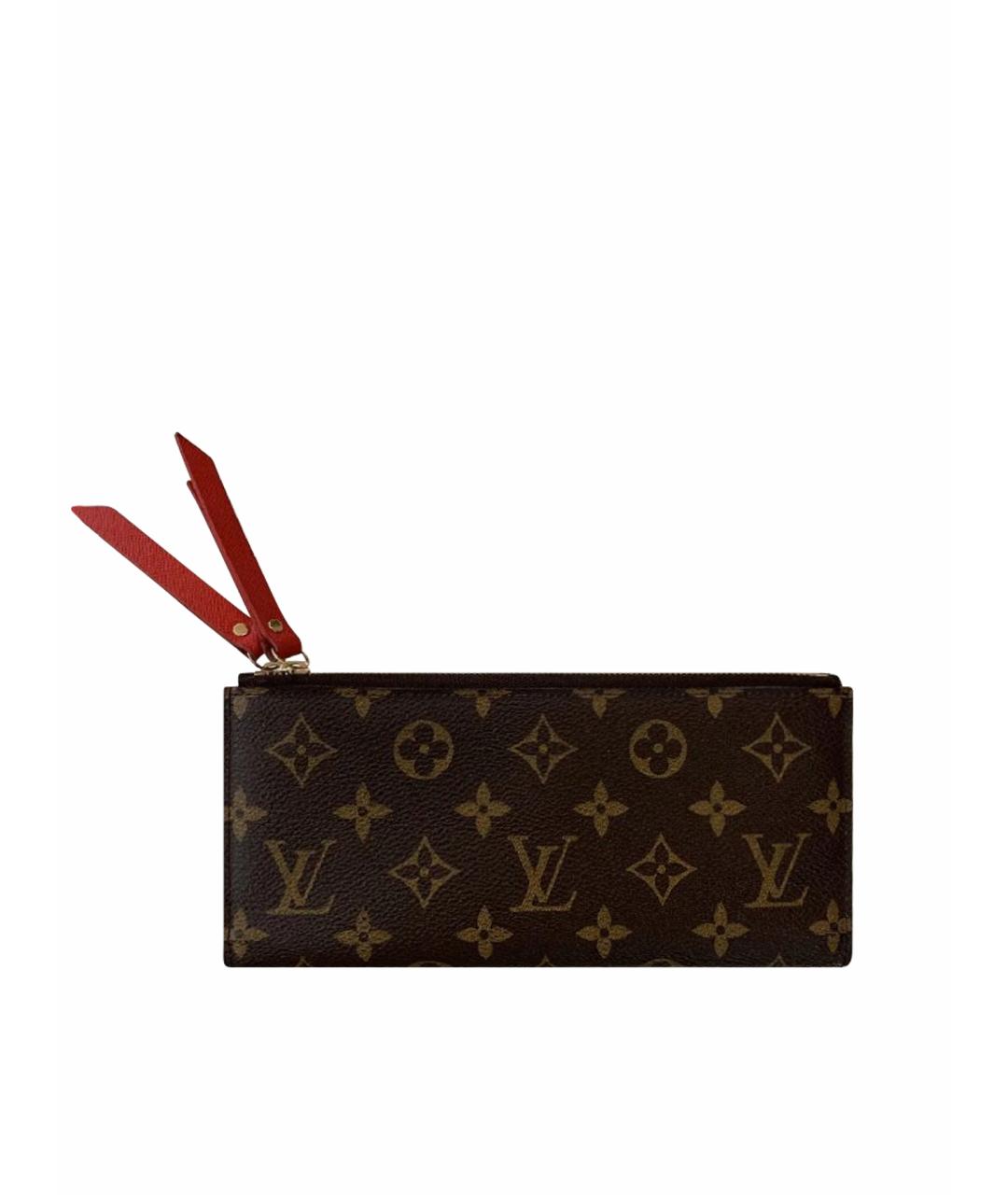 LOUIS VUITTON Коричневый кошелек, фото 6