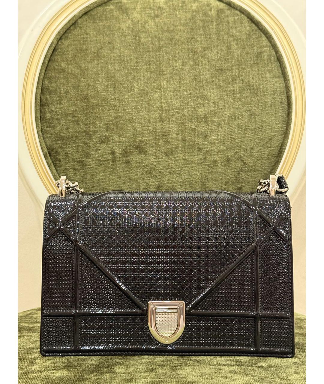 CHRISTIAN DIOR Черная кожаная сумка с короткими ручками, фото 6
