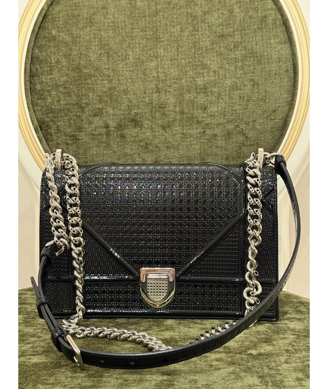 CHRISTIAN DIOR Черная кожаная сумка с короткими ручками, фото 9