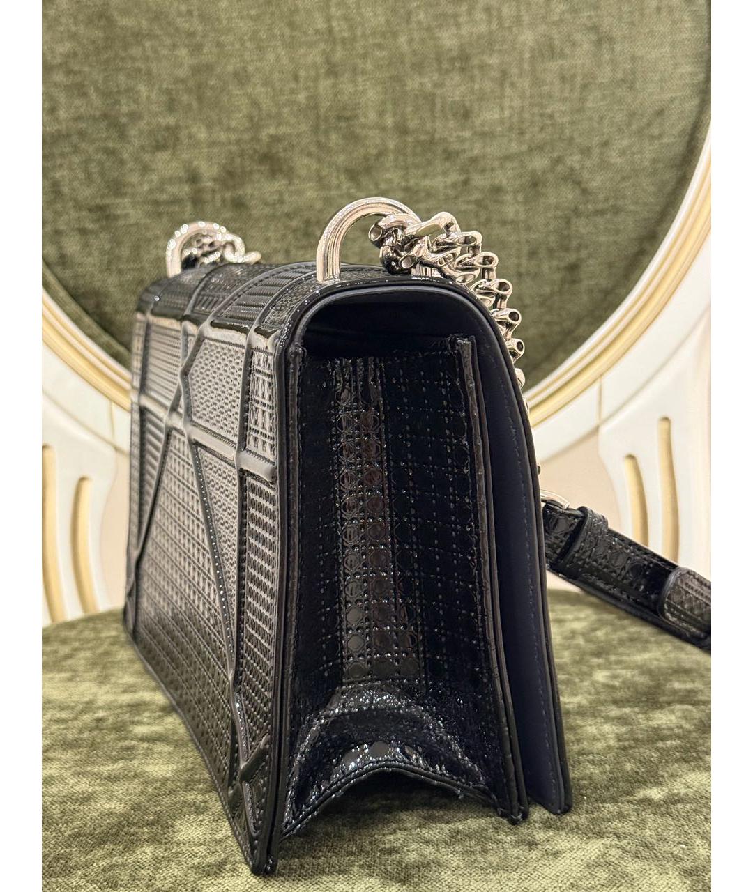 CHRISTIAN DIOR Черная кожаная сумка с короткими ручками, фото 3