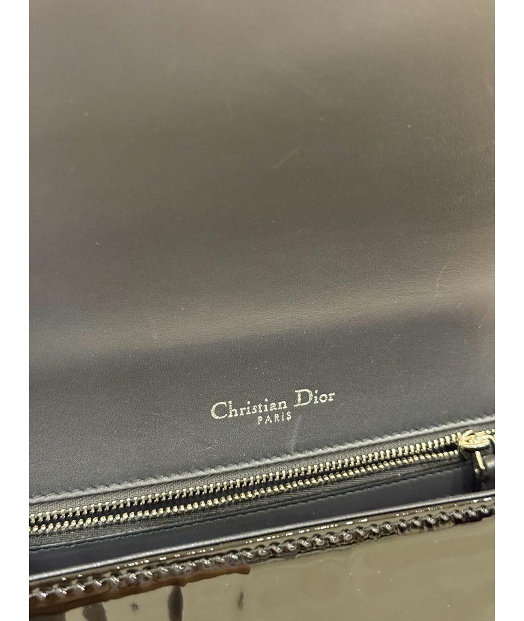 CHRISTIAN DIOR Черная кожаная сумка с короткими ручками, фото 8