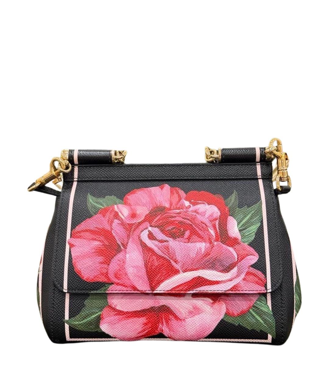 DOLCE&GABBANA Черная кожаная сумка с короткими ручками, фото 1