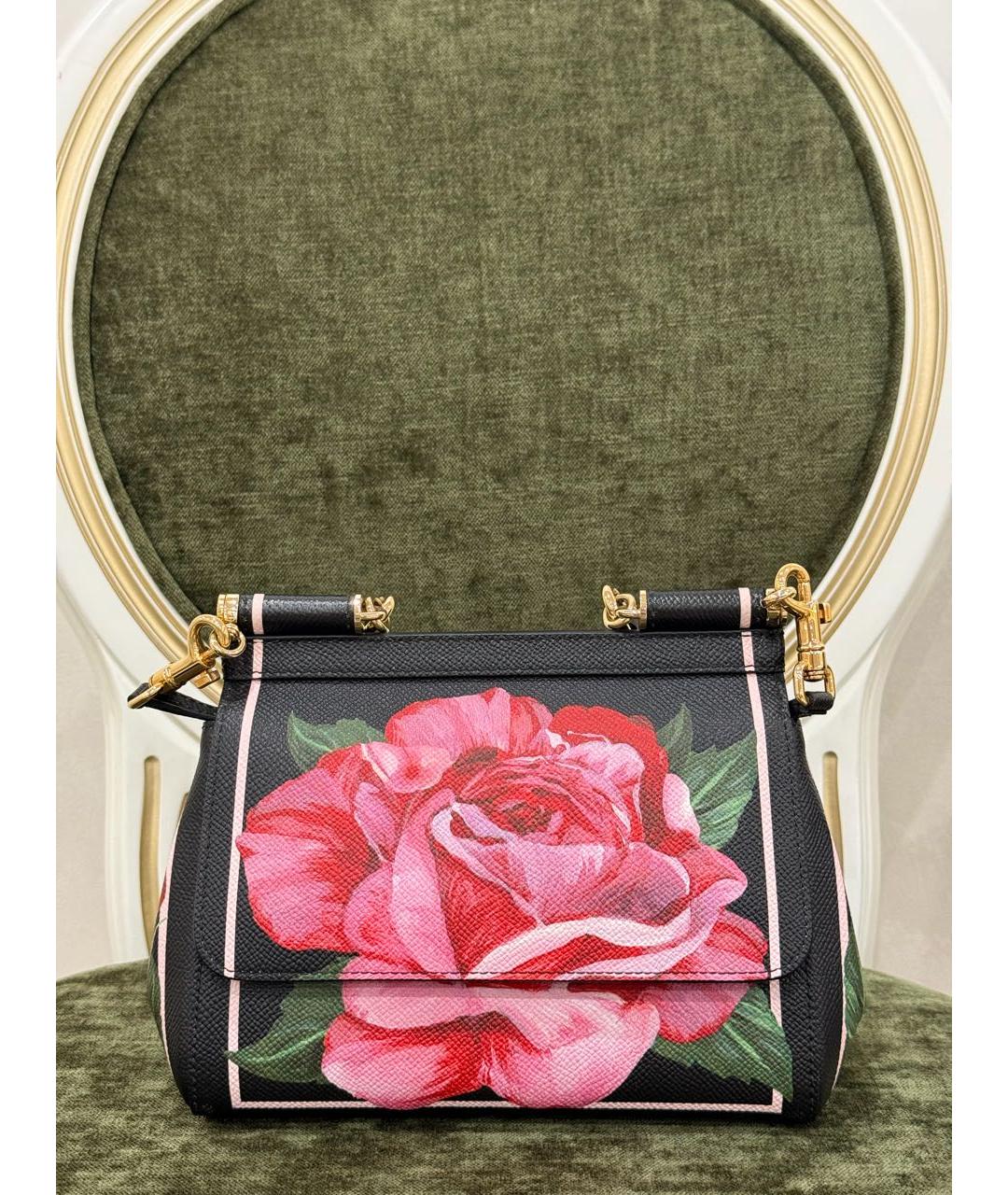 DOLCE&GABBANA Черная кожаная сумка с короткими ручками, фото 8