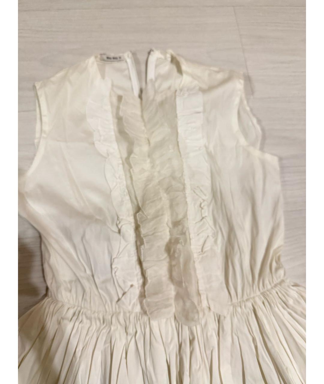 MIU MIU Белое хлопковое платье, фото 8