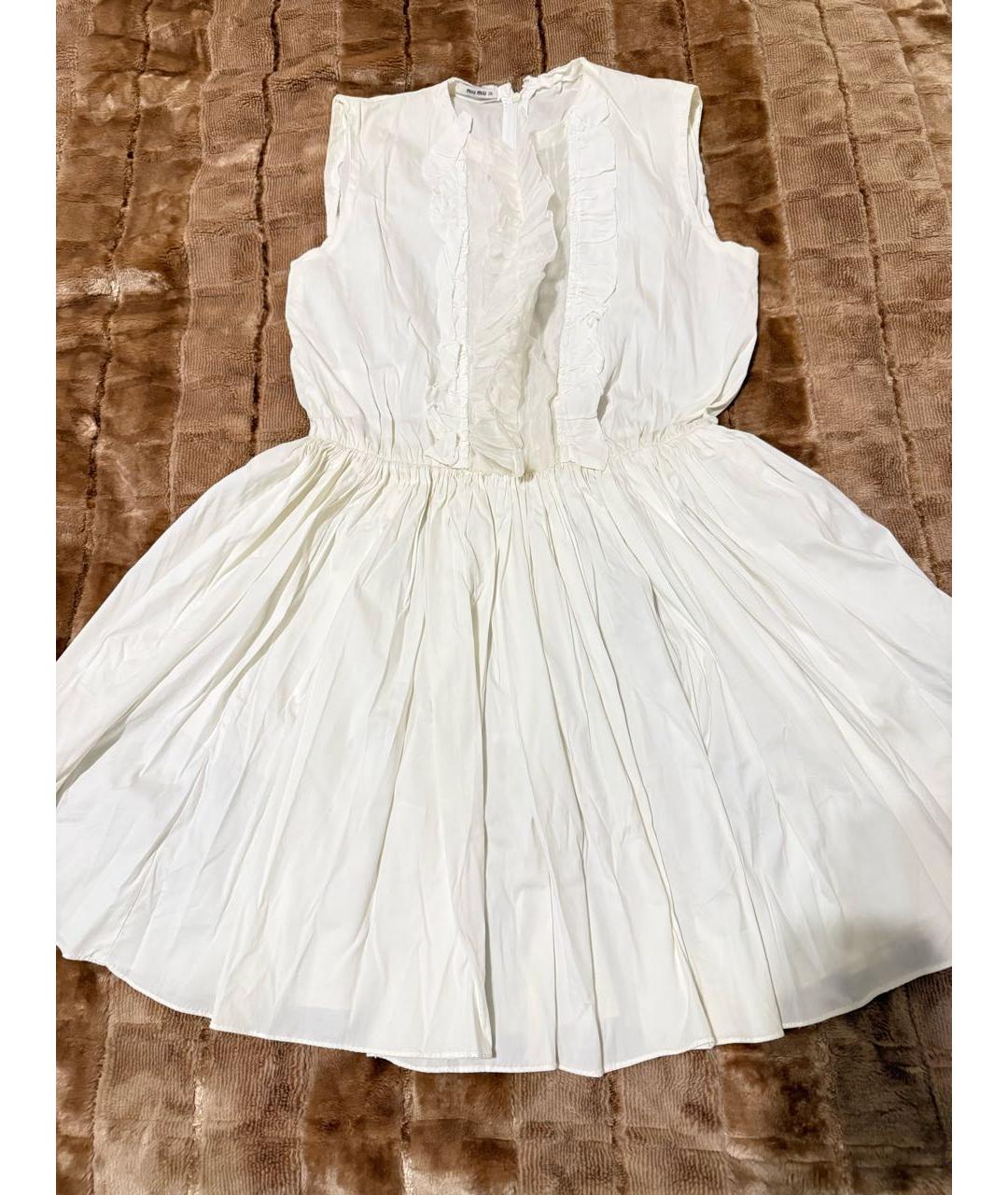 MIU MIU Белое хлопковое платье, фото 9