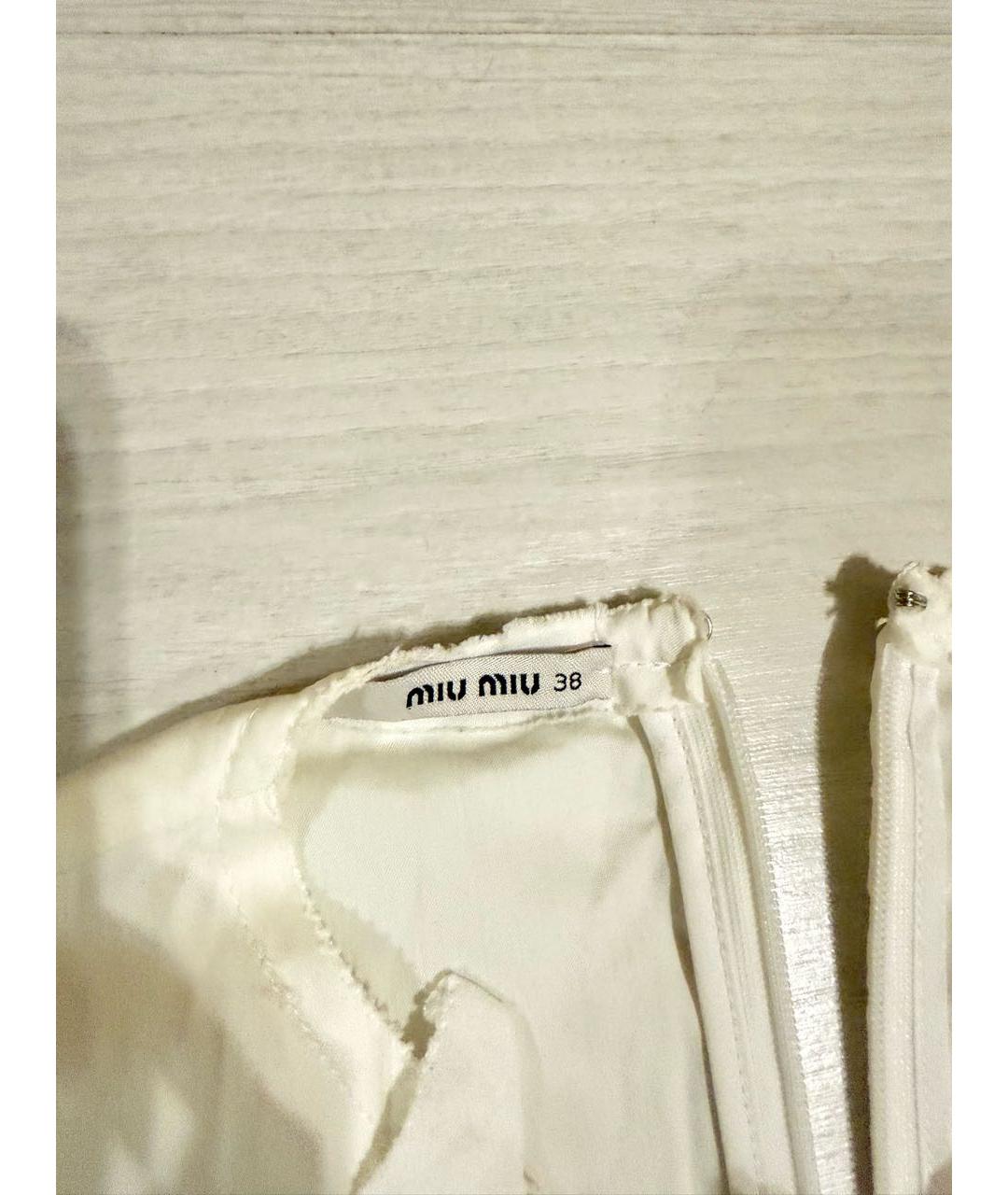MIU MIU Белое хлопковое платье, фото 3