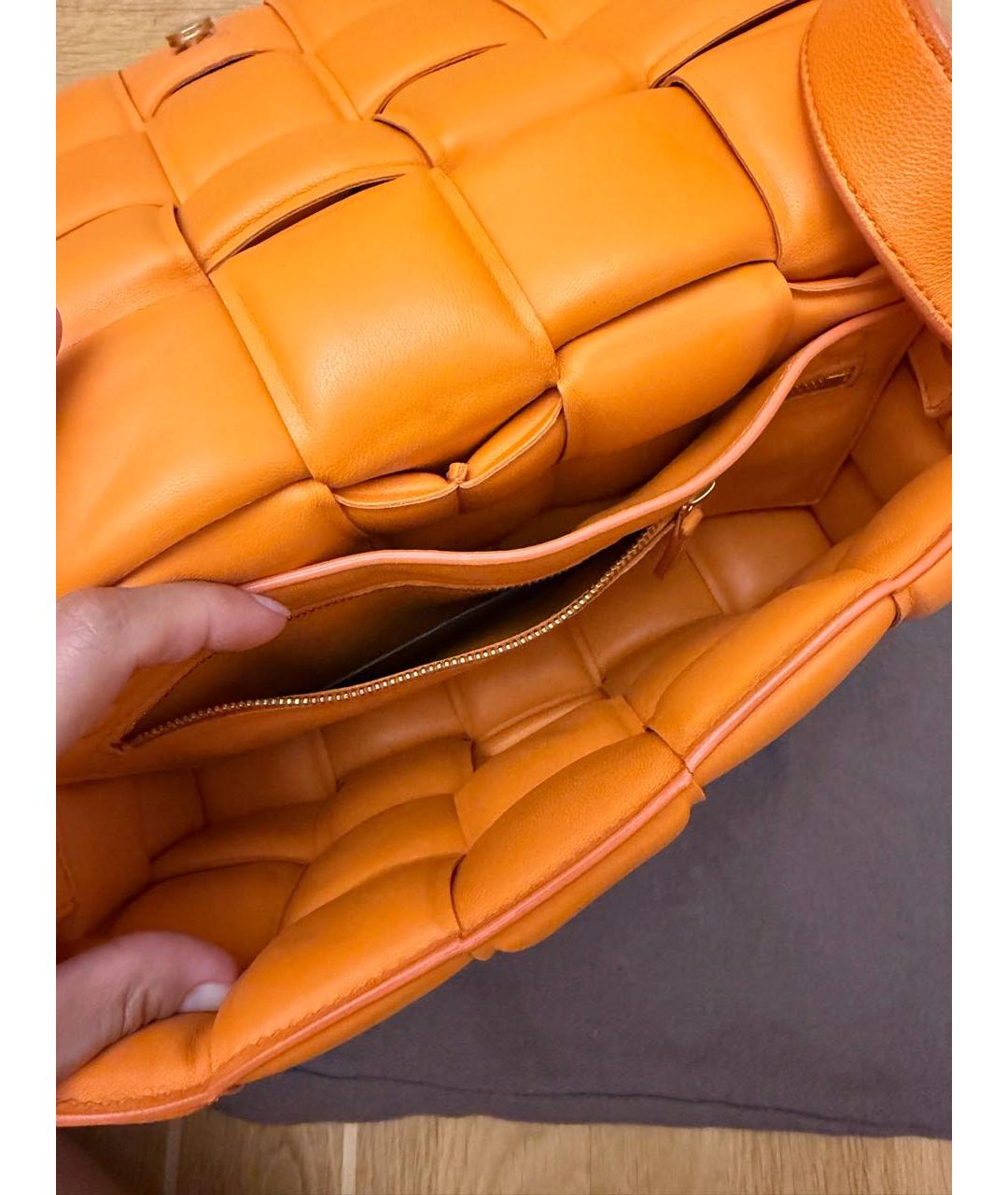 BOTTEGA VENETA Оранжевая кожаная сумка через плечо, фото 7