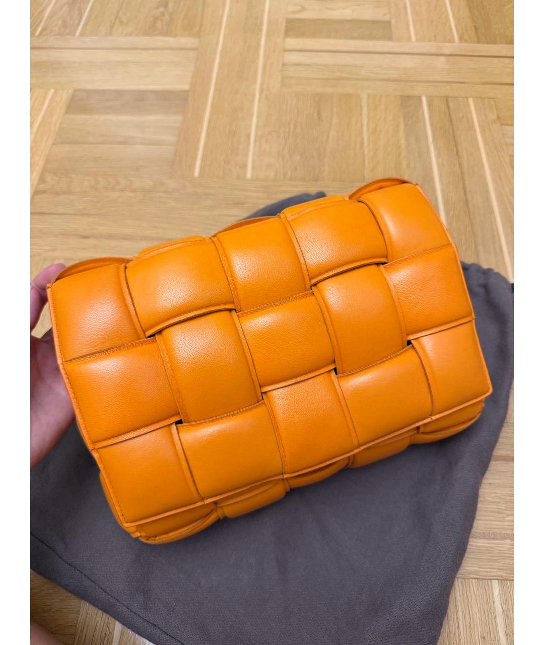 BOTTEGA VENETA Оранжевая кожаная сумка через плечо, фото 2