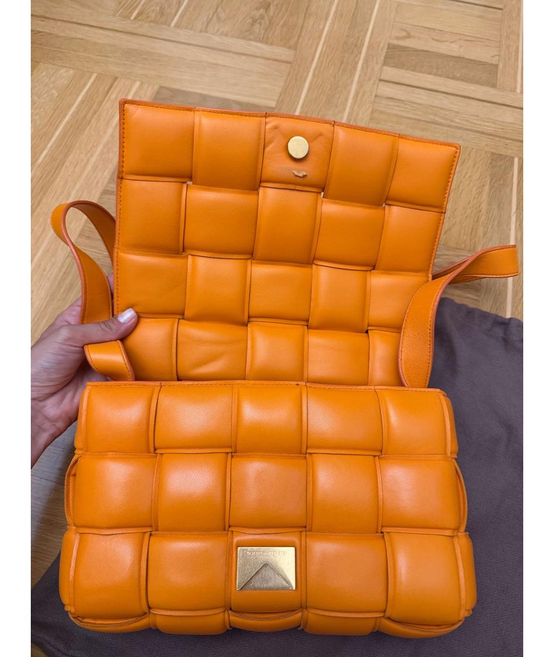 BOTTEGA VENETA Оранжевая кожаная сумка через плечо, фото 3
