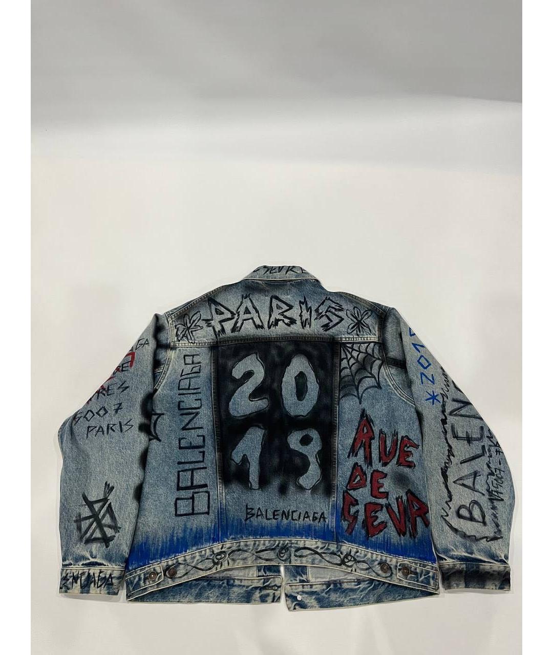 BALENCIAGA Синяя деним куртка, фото 2
