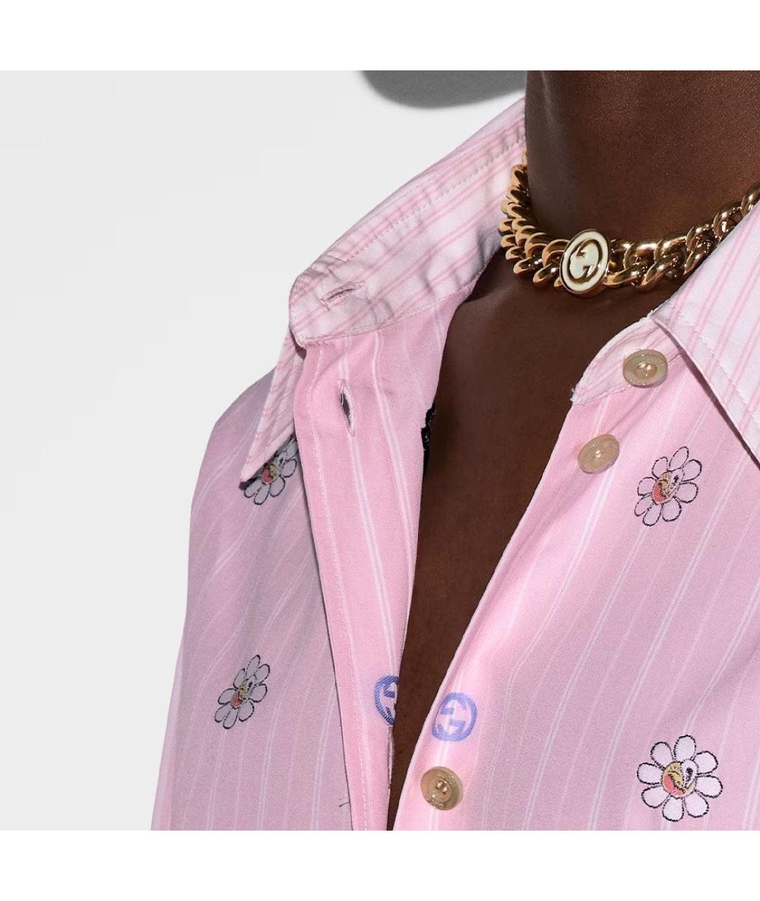 GUCCI Розовое хлопковое коктейльное платье, фото 3
