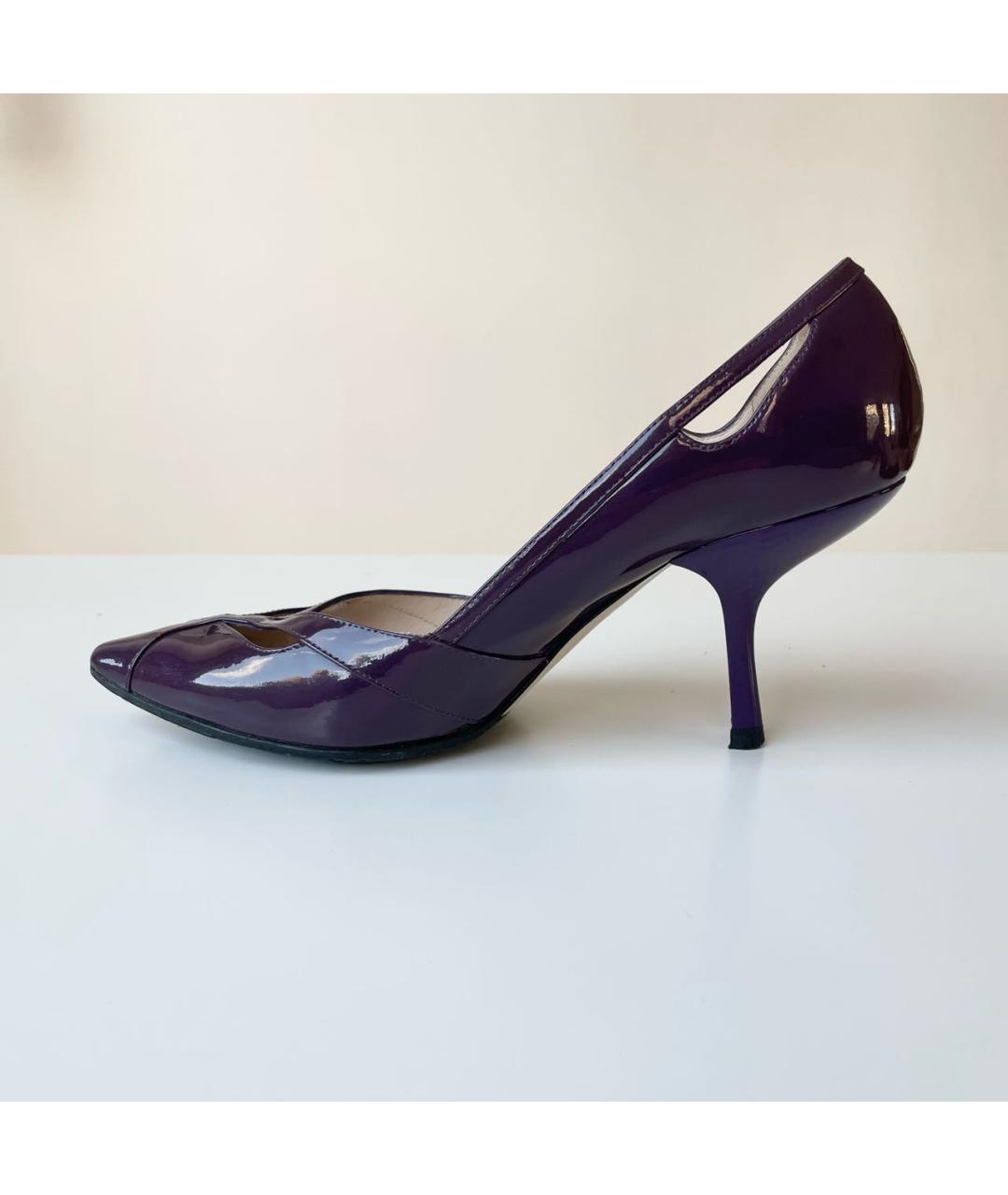 BOTTEGA VENETA Фиолетовые туфли из лакированной кожи, фото 6
