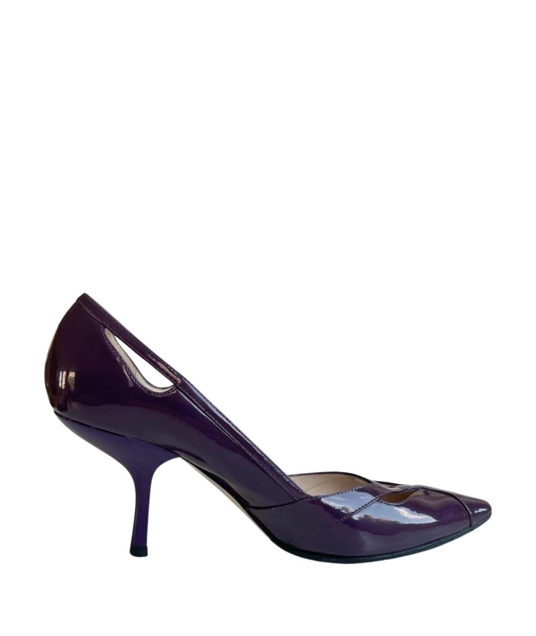 BOTTEGA VENETA Фиолетовые туфли из лакированной кожи, фото 1