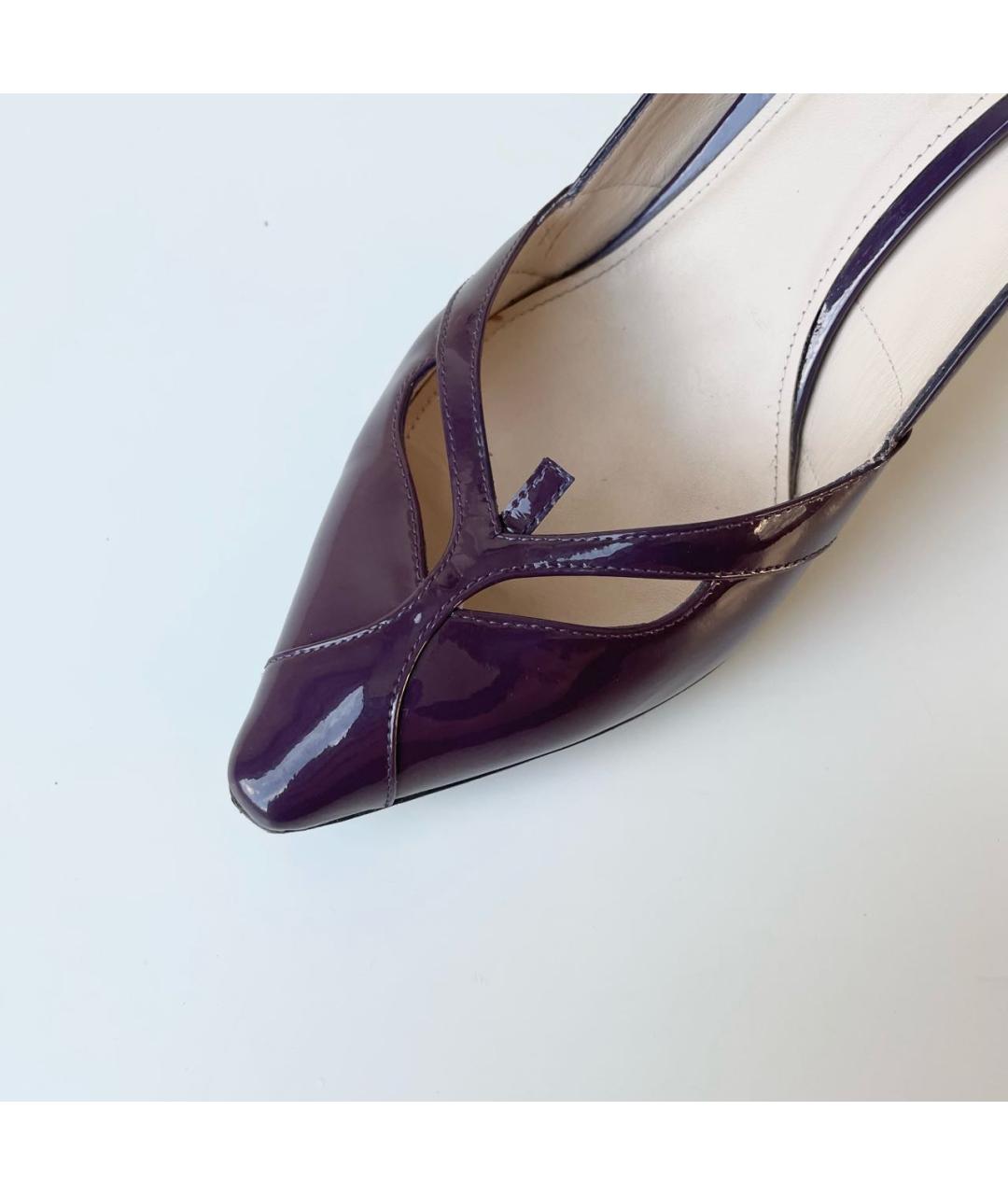 BOTTEGA VENETA Фиолетовые туфли из лакированной кожи, фото 4