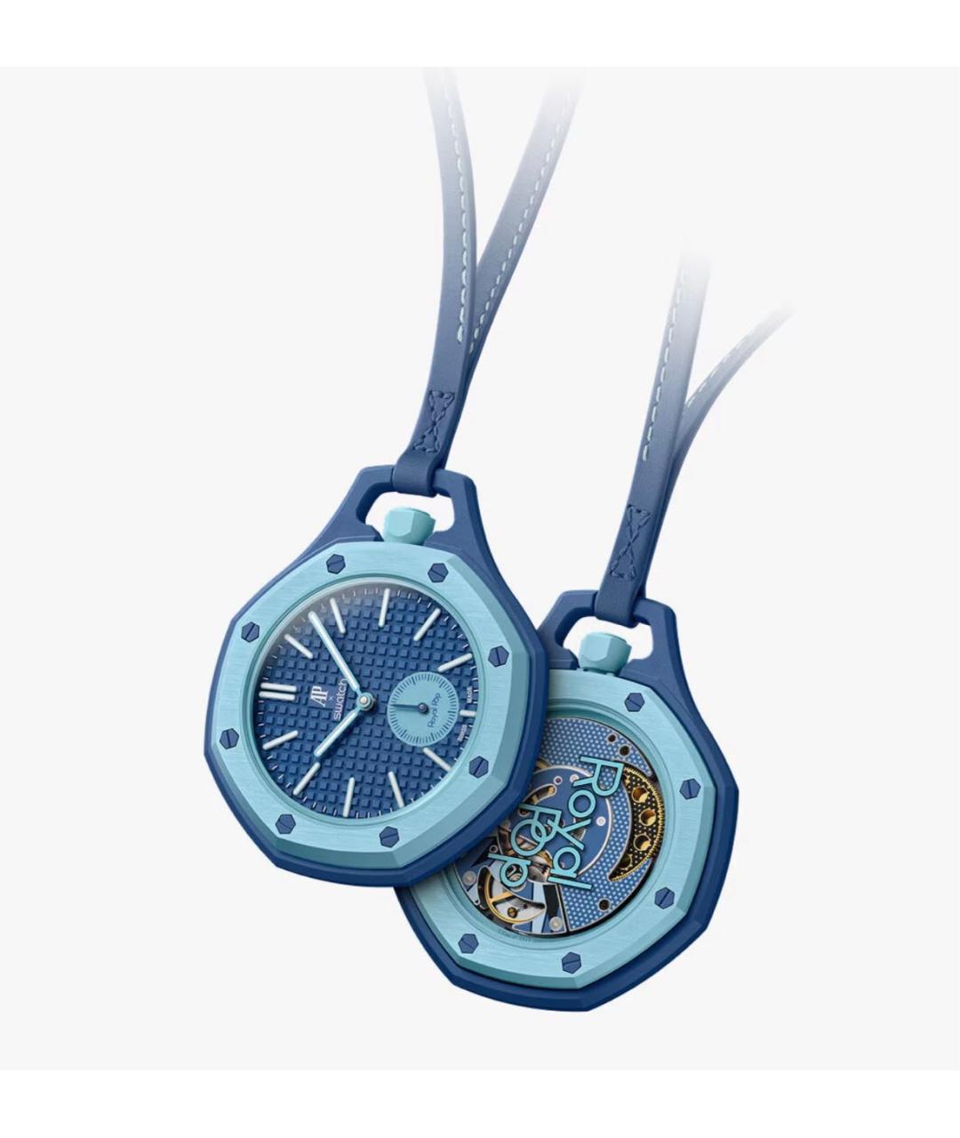 Swatch Синие керамические часы, фото 4