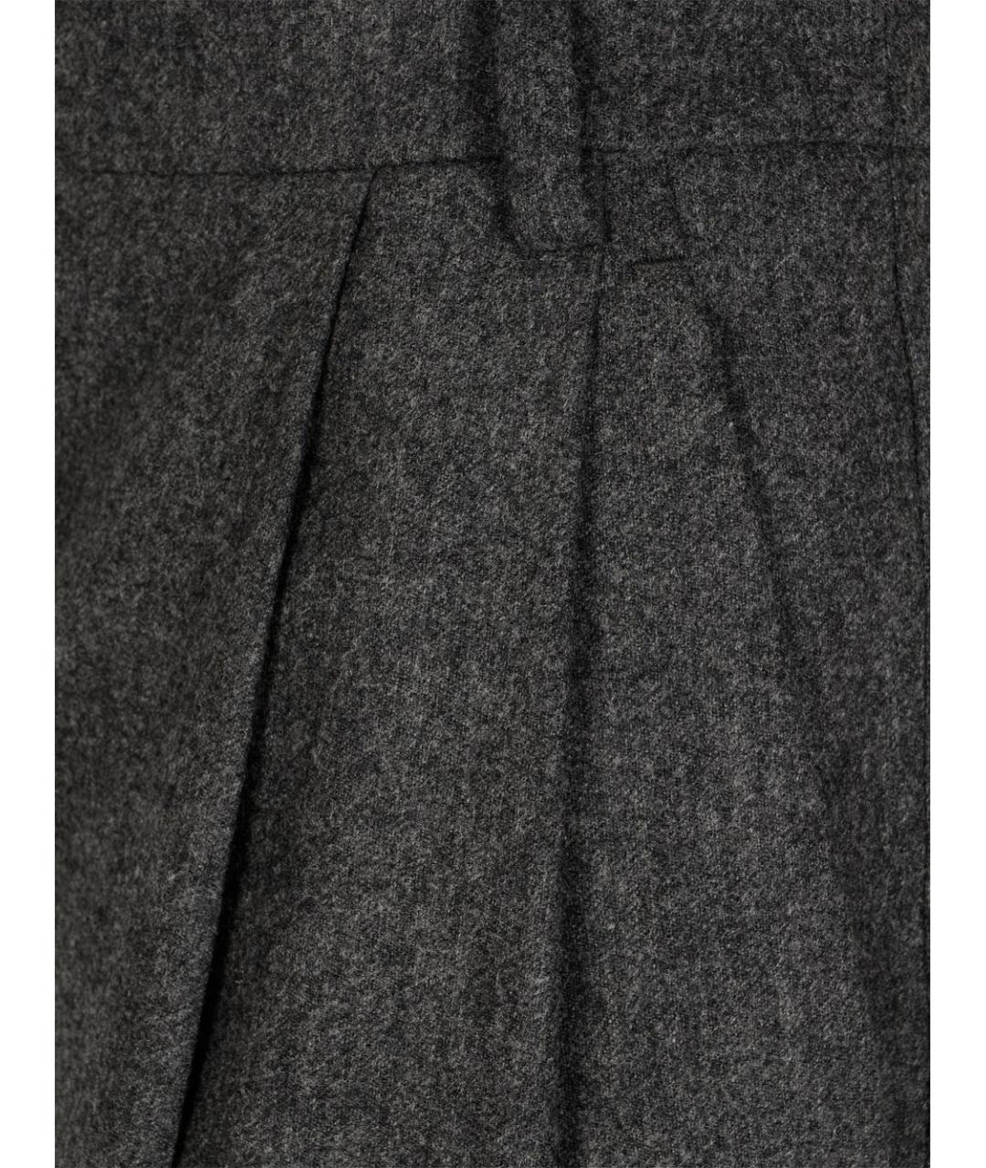 EMPORIO ARMANI Серые кашемировые прямые брюки, фото 3