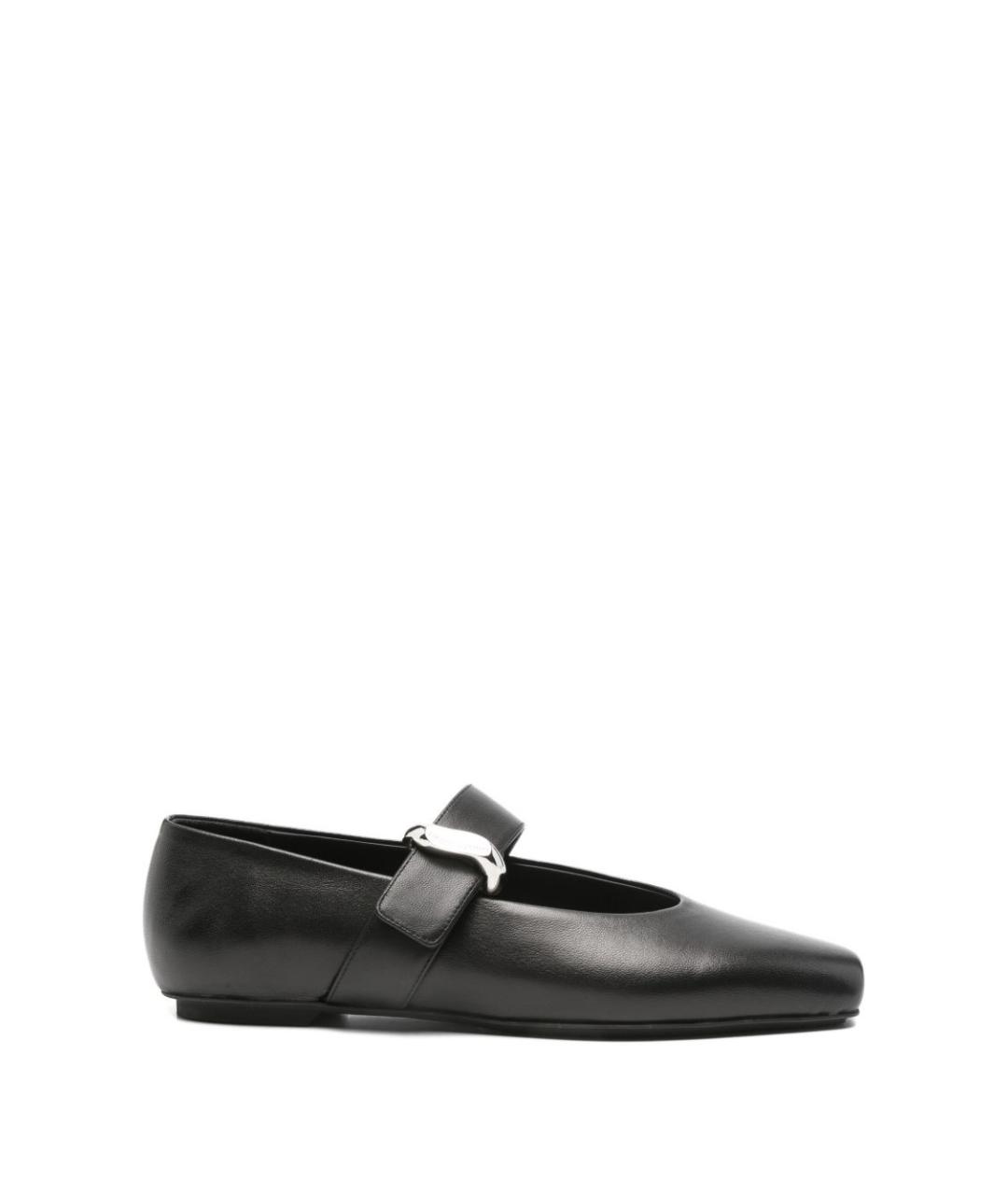EMPORIO ARMANI Черные кожаные балетки, фото 1