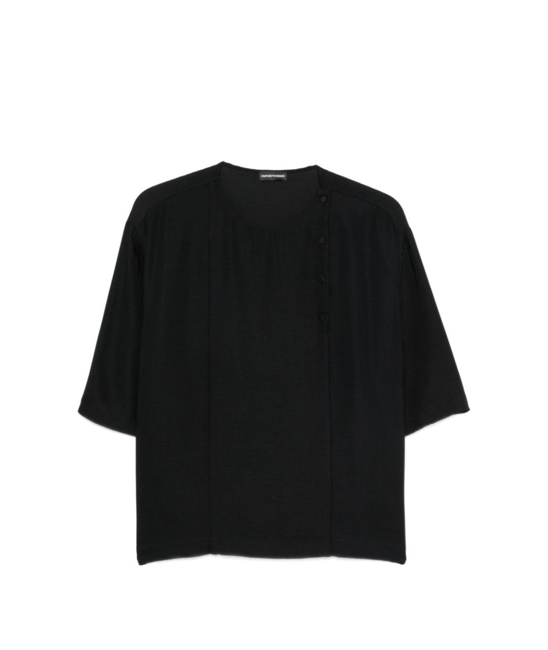 EMPORIO ARMANI Черная вискозная футболка, фото 1