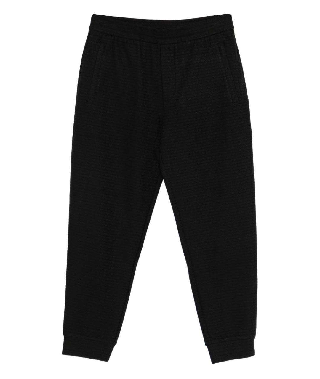 EMPORIO ARMANI Черные хлопковые повседневные брюки, фото 1