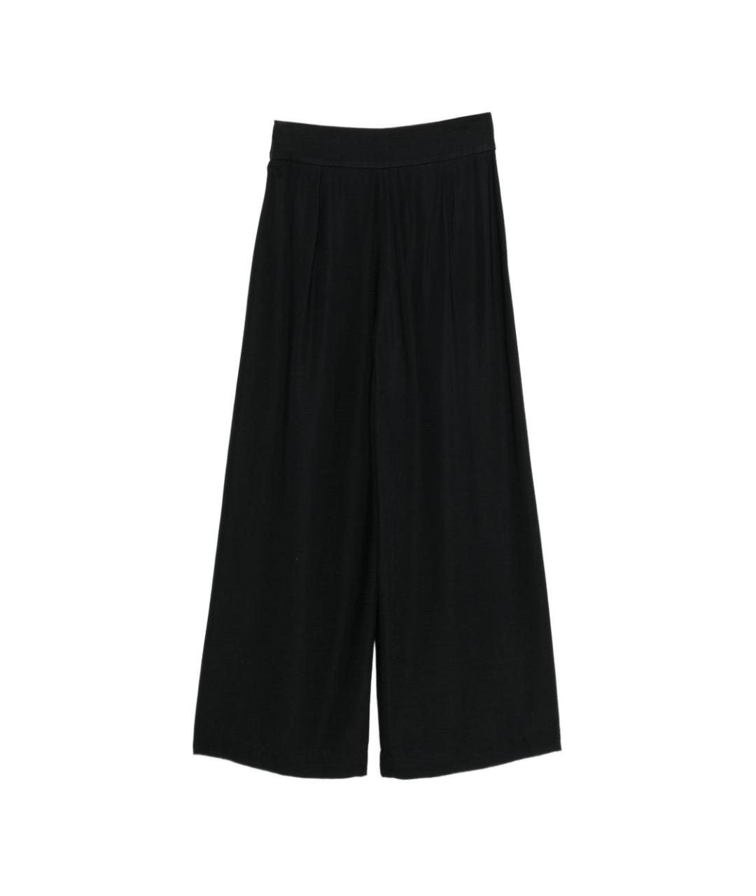 EMPORIO ARMANI Черные вискозные прямые брюки, фото 2