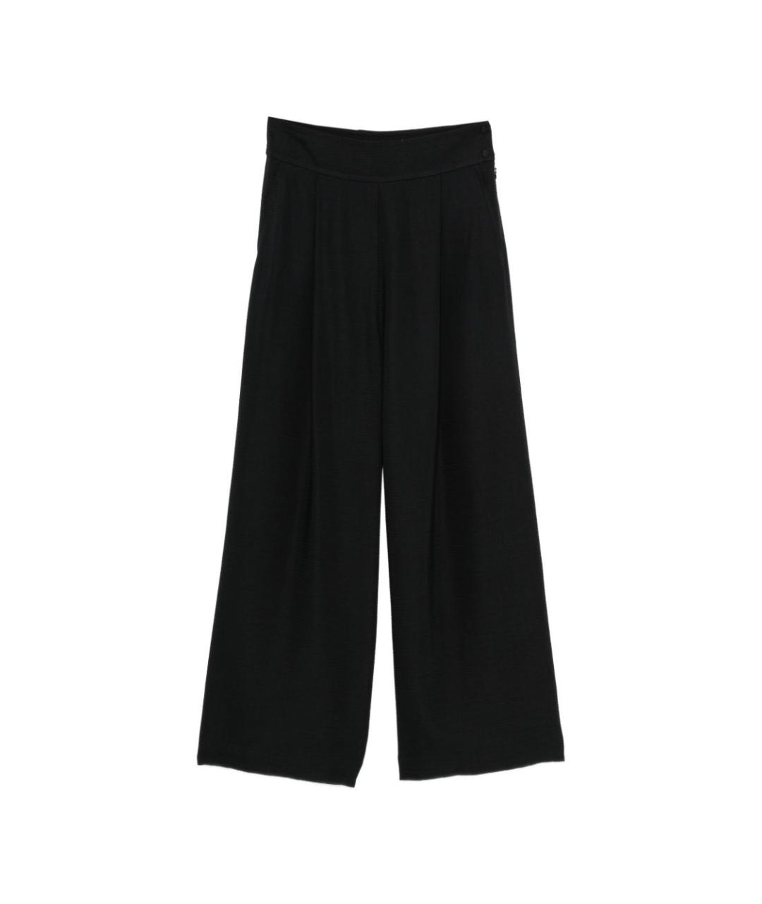 EMPORIO ARMANI Черные вискозные прямые брюки, фото 1